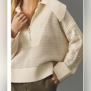 Daily Practice by Anthropologie Half-Zip Oversized Pullover Sweater